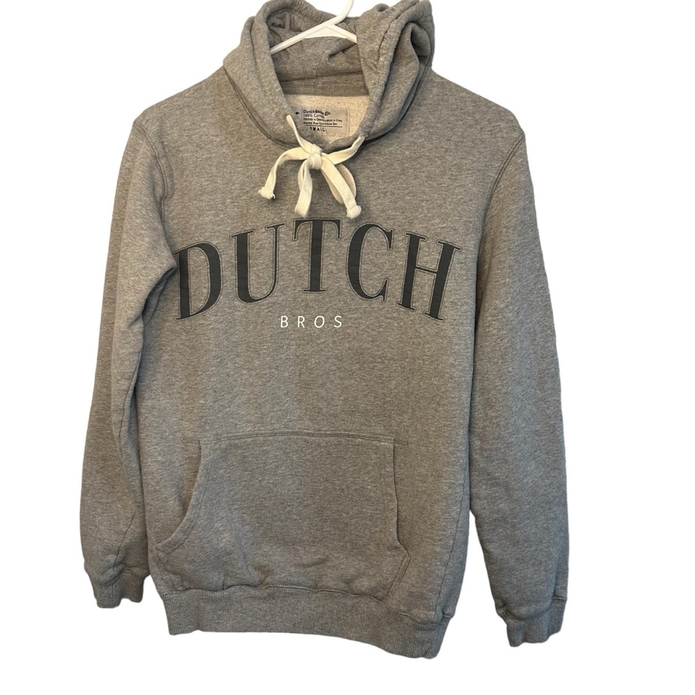 Dutch Bros Classic Vintage Gray Hoodie SMALL+LARGE SOFT 1992 DB Oversized